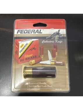 Vintage Federal Shell Classic High Brass Collector's Knife - Sealed Package